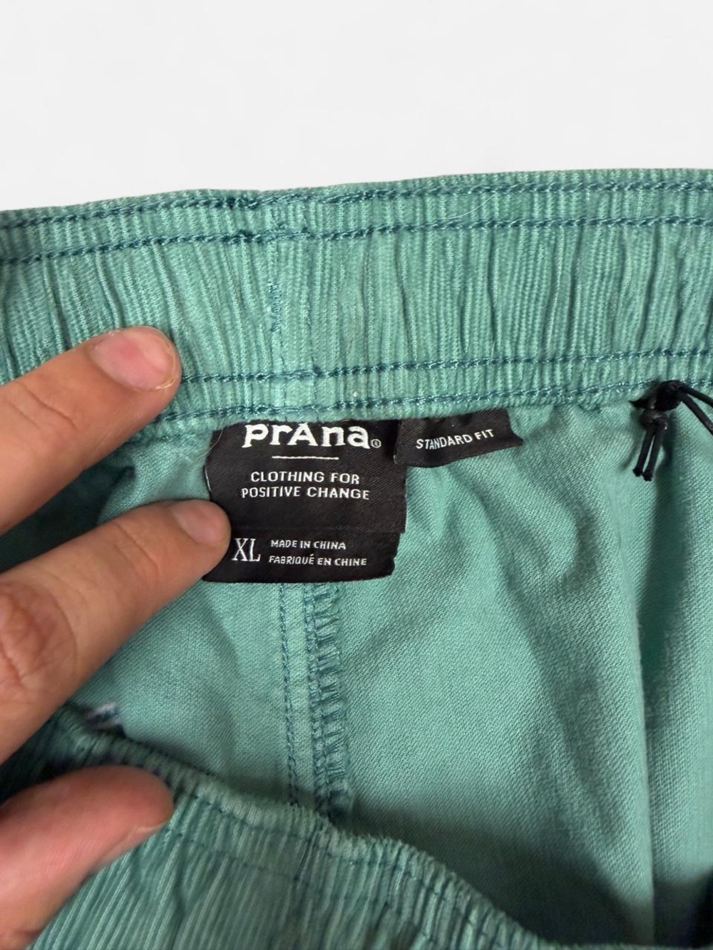 Men's PrAna Teal Corduroy Drawstring Casual Shorts - Picture 5 of 7